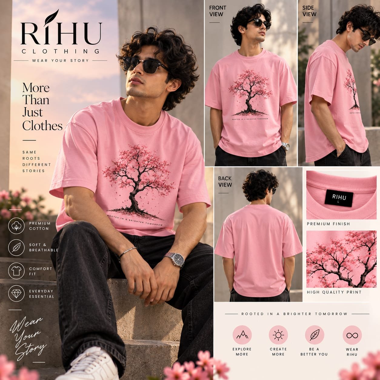 Printed Relaxed Fit T-Shirt for Men | Cotton T-Shirt | Regular Wear - Image 2
