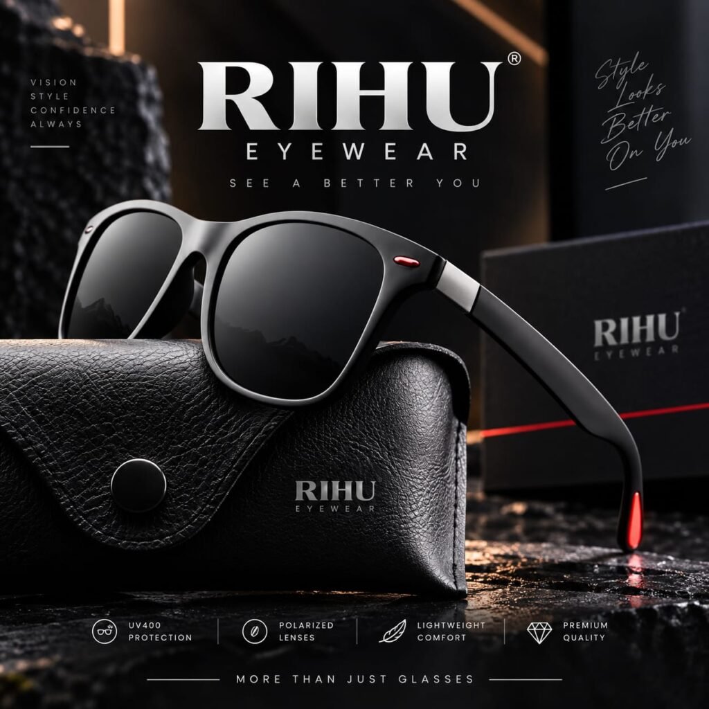RIHU Eye Wear | UV Protection Wayfarer Sunglasses (Free Size) (Black)