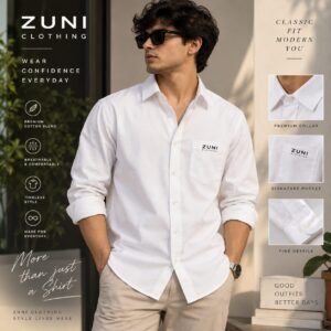 Zuni Men Non Iron Wrinkle Resistant high stretch breathable shirt | 100% Polyster | Machine Wash