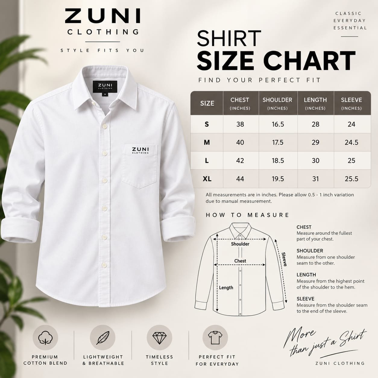Zuni Men Non Iron Wrinkle Resistant high stretch breathable shirt | 100% Polyster | Machine Wash - Image 7